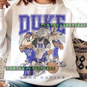 Vintage Duke Duke Duke Basketball Graphic shirt blue devils looney tunes tee